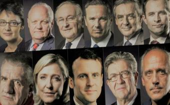 Les onze candidats à l'élection présidentielle. Photomontage.