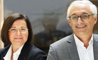 Marie-Aimée Peyron et Basile Ader, élus dès le premier tour, 29 nov. 2022.