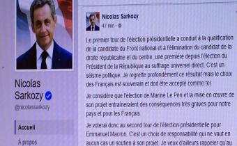 Appel de Nicolas Sarkozy sur Facebook à voter Emmanuel Macron, 26 avr. 2017.