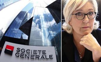 Société générale, Marie Le Pen. Photomontage.