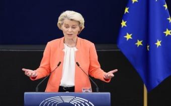 Ursula von der Leyen, discours sur l'état de l'Union, Parlement européen, 13 sept. 2023. Photo Christophe Licoppe.