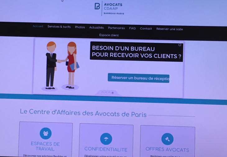 Site du Centre d'affaires des avocats de Paris (CDAAP). Capture d'écran.