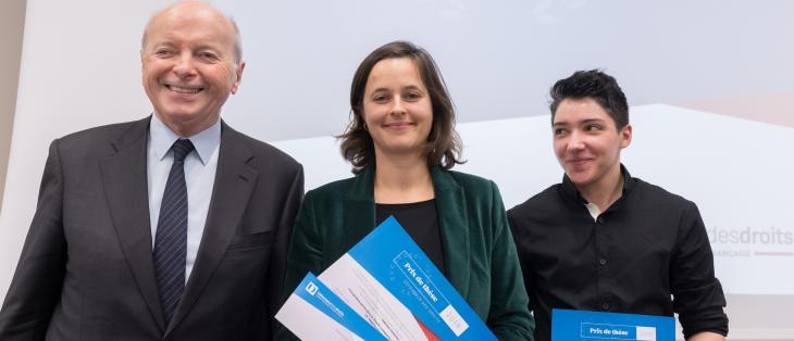De g. à dr., Jacques Toubon, Sabrina Delattre et Emmanuel Beaubatie, 5 déc. 2018. Photo Jacques Witt.