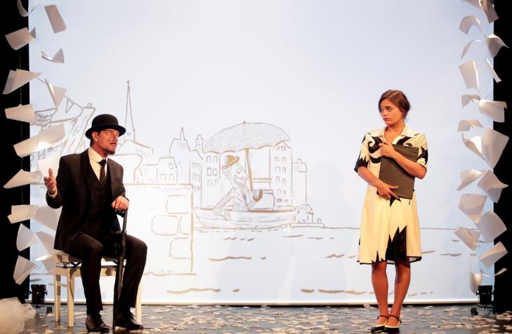 Je m'appelle Erik Satie comme tout le monde, au théâtre de la Contrescarpte. Photo Fabinne Rappeneau.