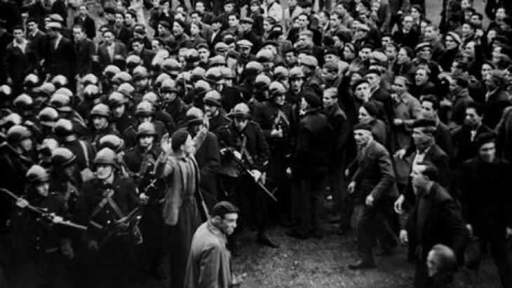Grève des mineurs en 1948.