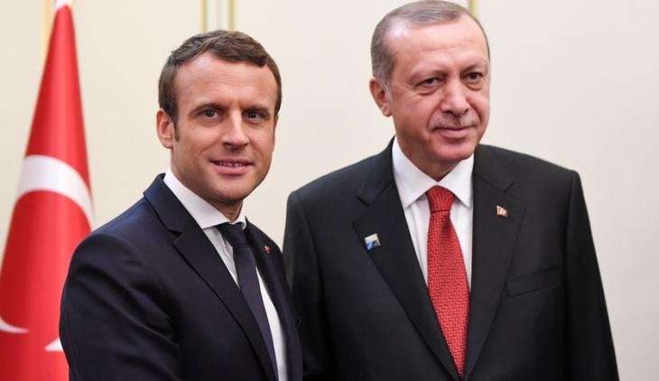 Emmanuel Macron et Recep Tayyip Erdoğan.