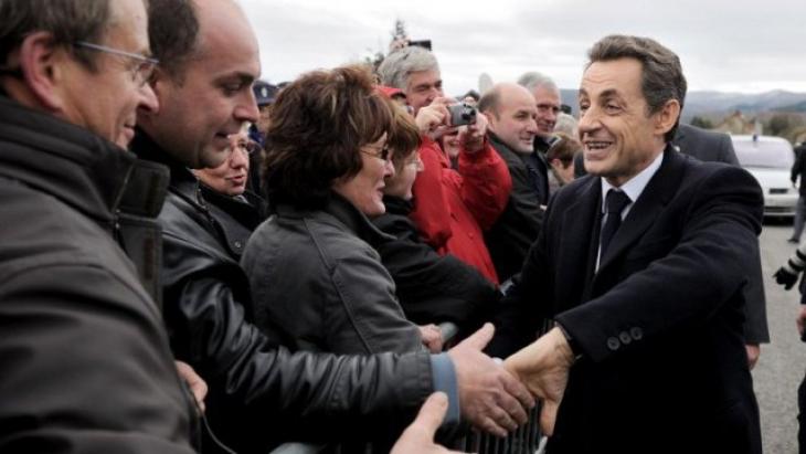 Nicolas Sarkozy, Mayet-de-Montagne, 25 nov. 2010. Photo archives.